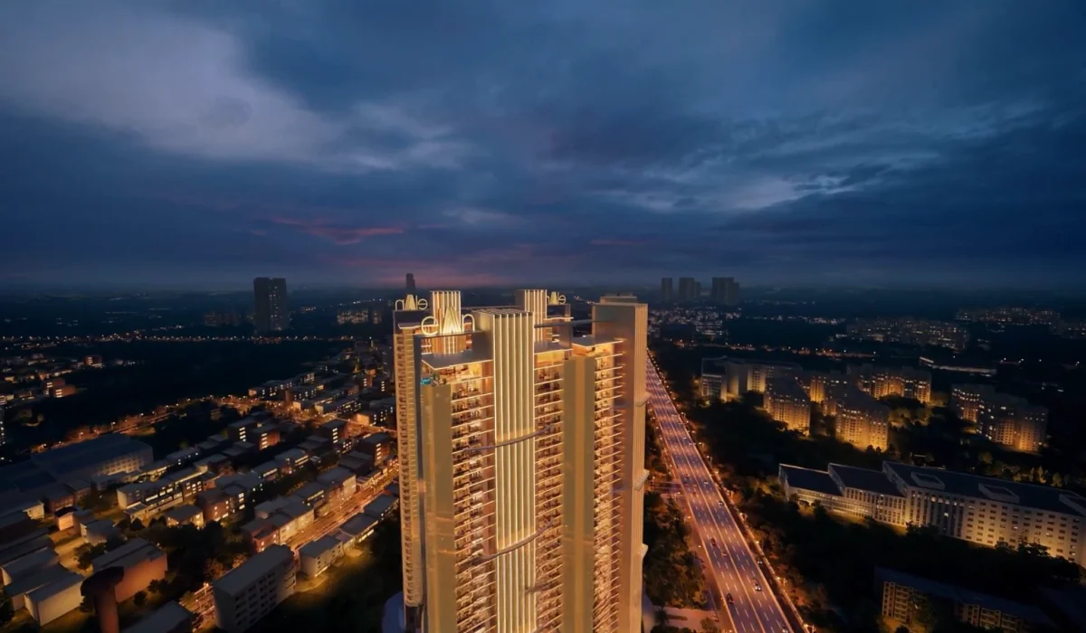 Elan The Statement golden facade luxury apartments Gurgaon